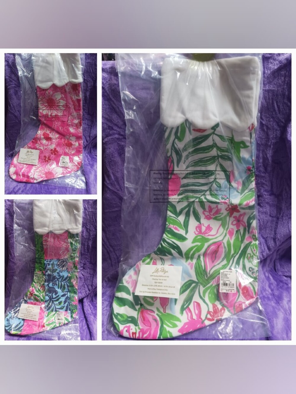 NWT Set Of 3 Lilly Pulitzer Holiday Stockings
